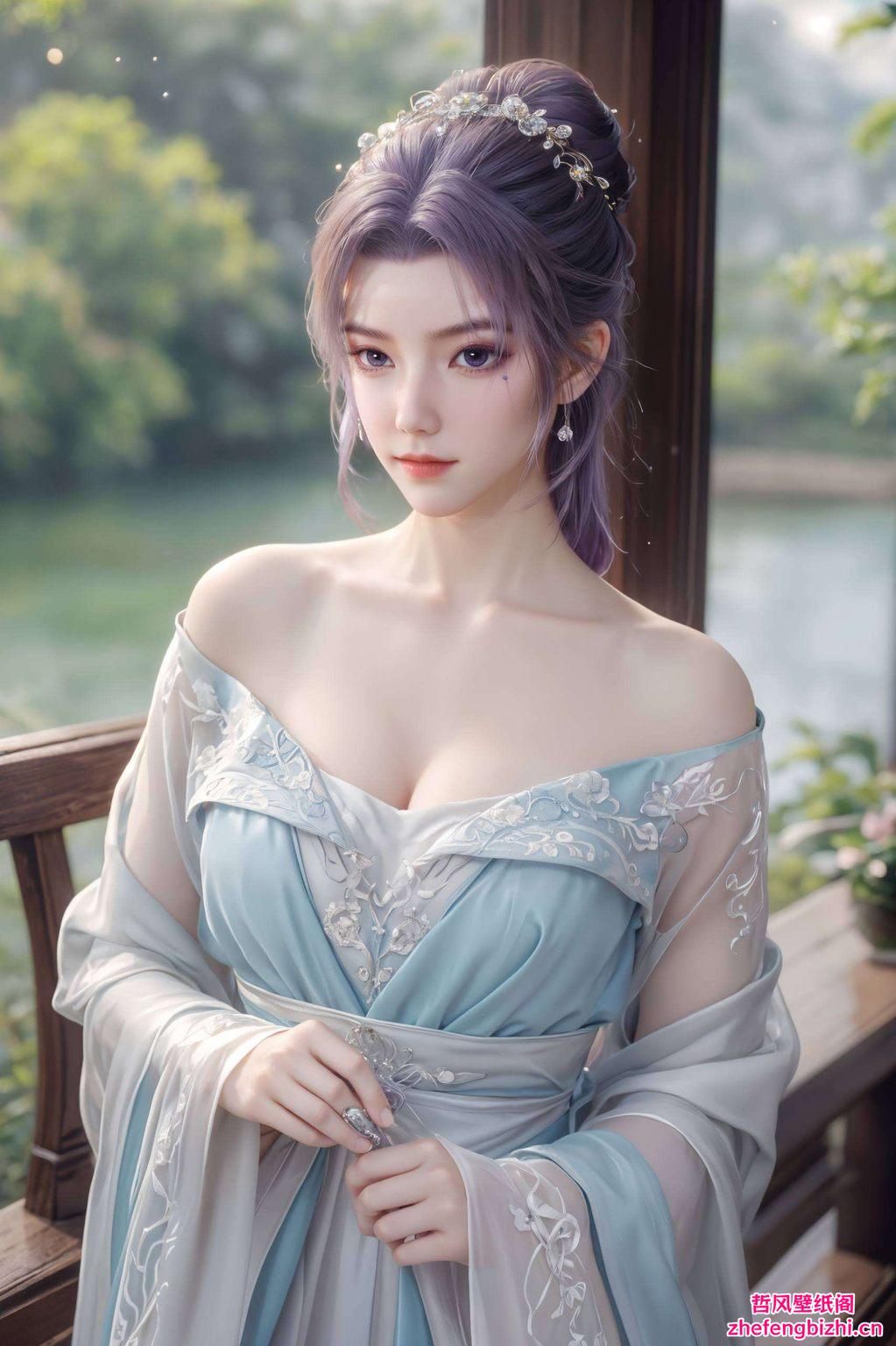 绘制国漫女生云霄跳舞的壁纸高清画质呈现曼妙舞姿