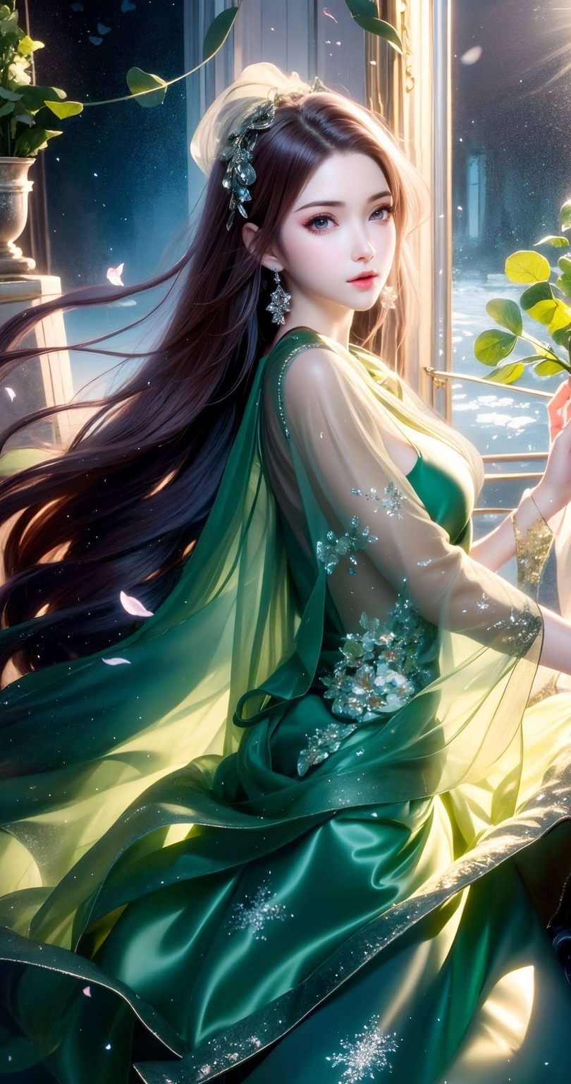 传统服饰与现代审美的完美结合细腻的线条描绘出她的灵动眼神