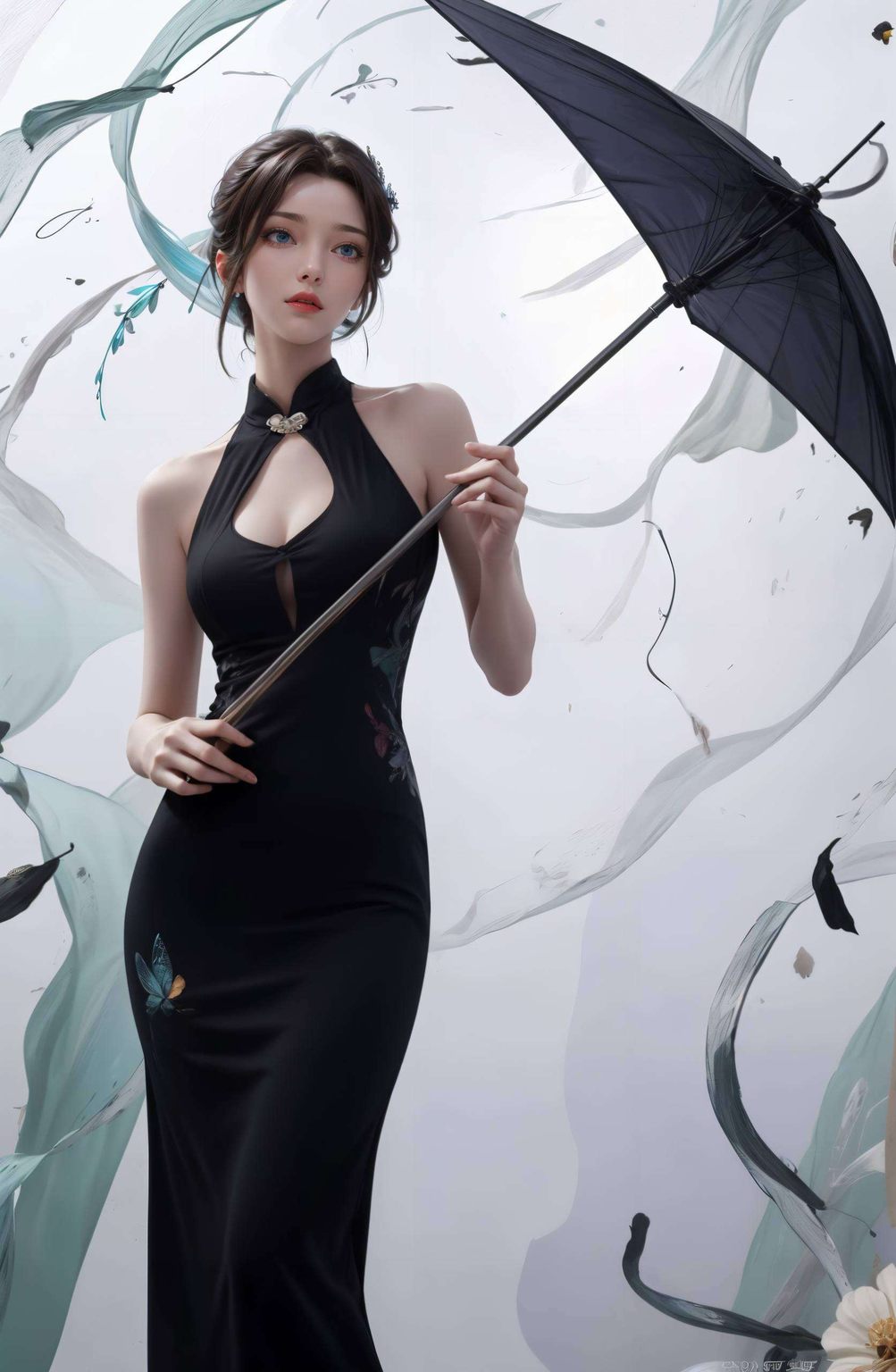 高清细腻身着优雅旗袍