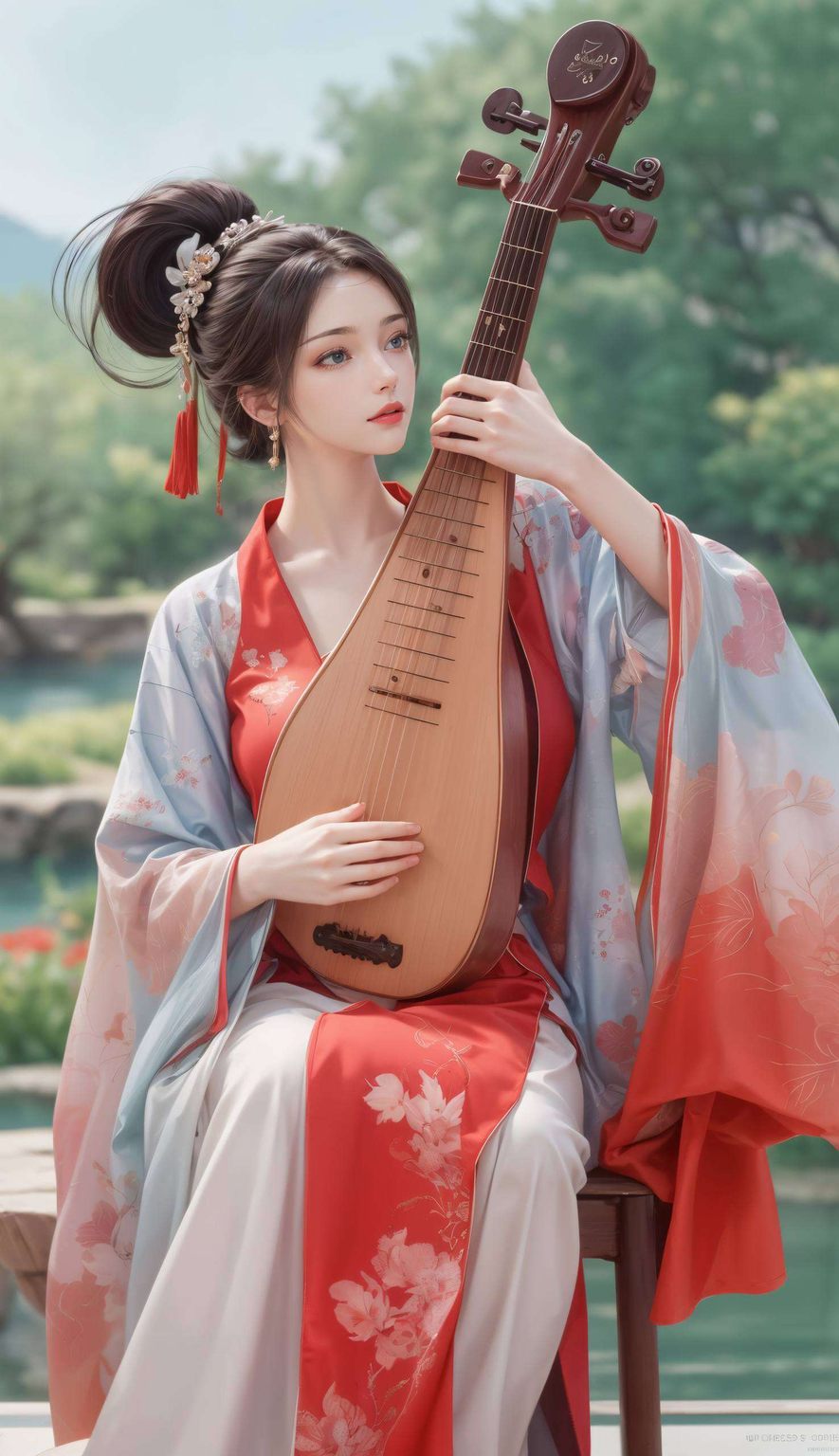 这款超精致赛博朋克风格的4K国漫女神壁纸融合了现代科技与古典美学的完美交融