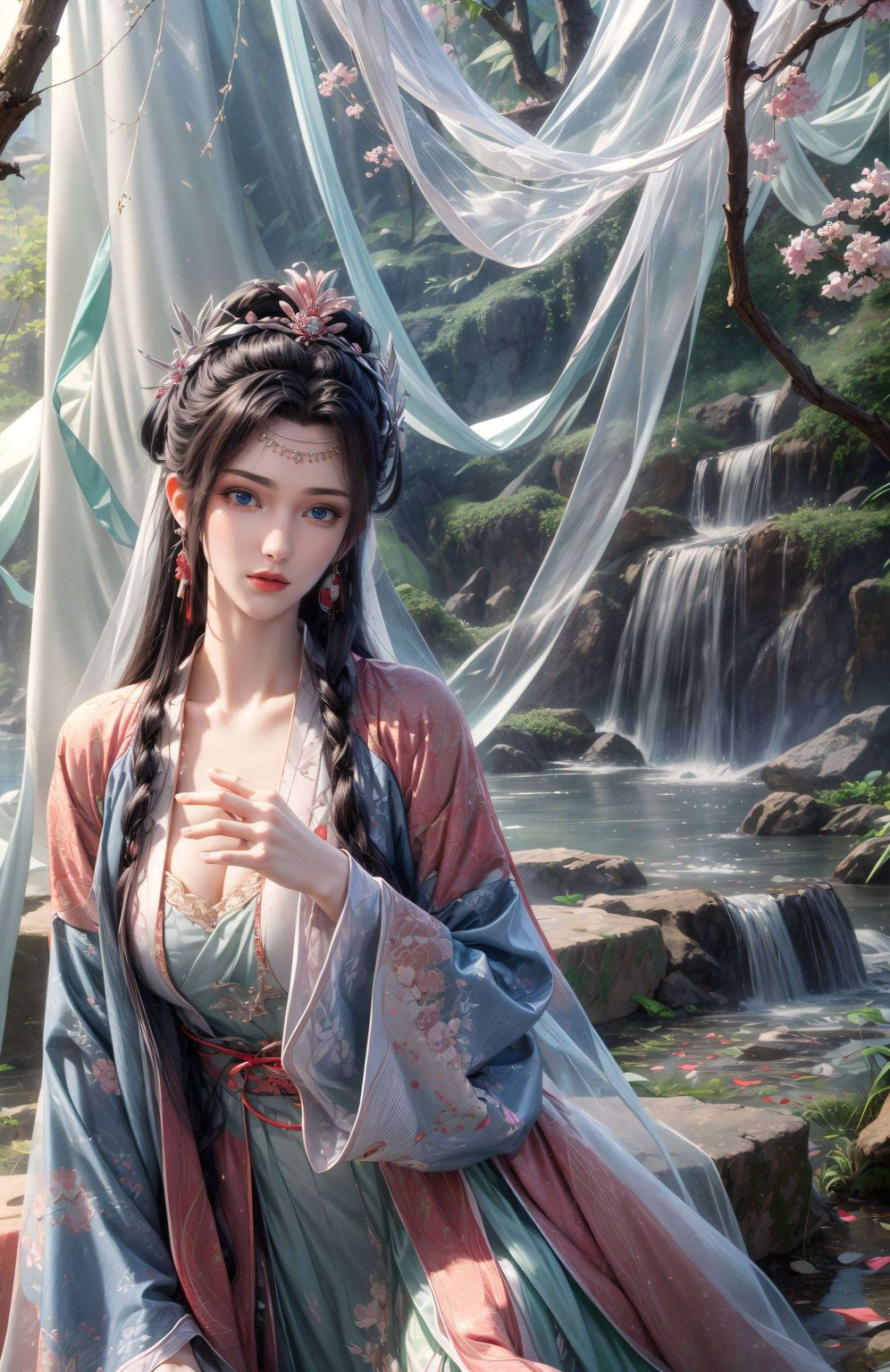 AI国漫女神油画——这幅画作将国漫美女云韵的古典韵味与现代AI技术完美融合让每一位欣赏者都能感受到国漫美女的古风魅力