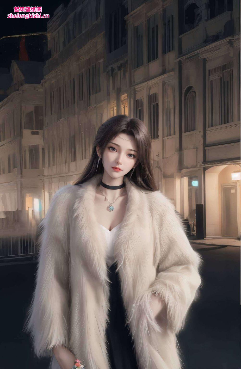 锁屏间这款以国漫女主云韵为主题的红色壁纸