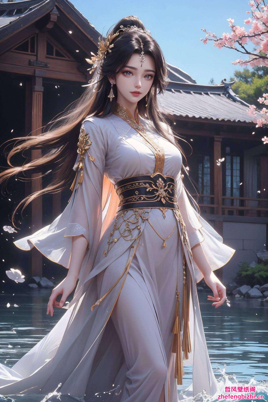 这款1080p唯美二次元壁纸以国漫美女周紫虹为主角