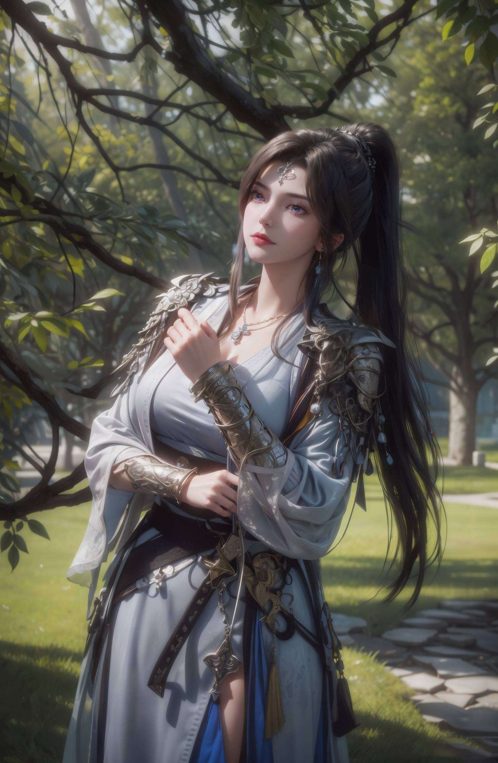 让她的魅力点亮你的手机屏幕！这款高清AI动作素材壁纸