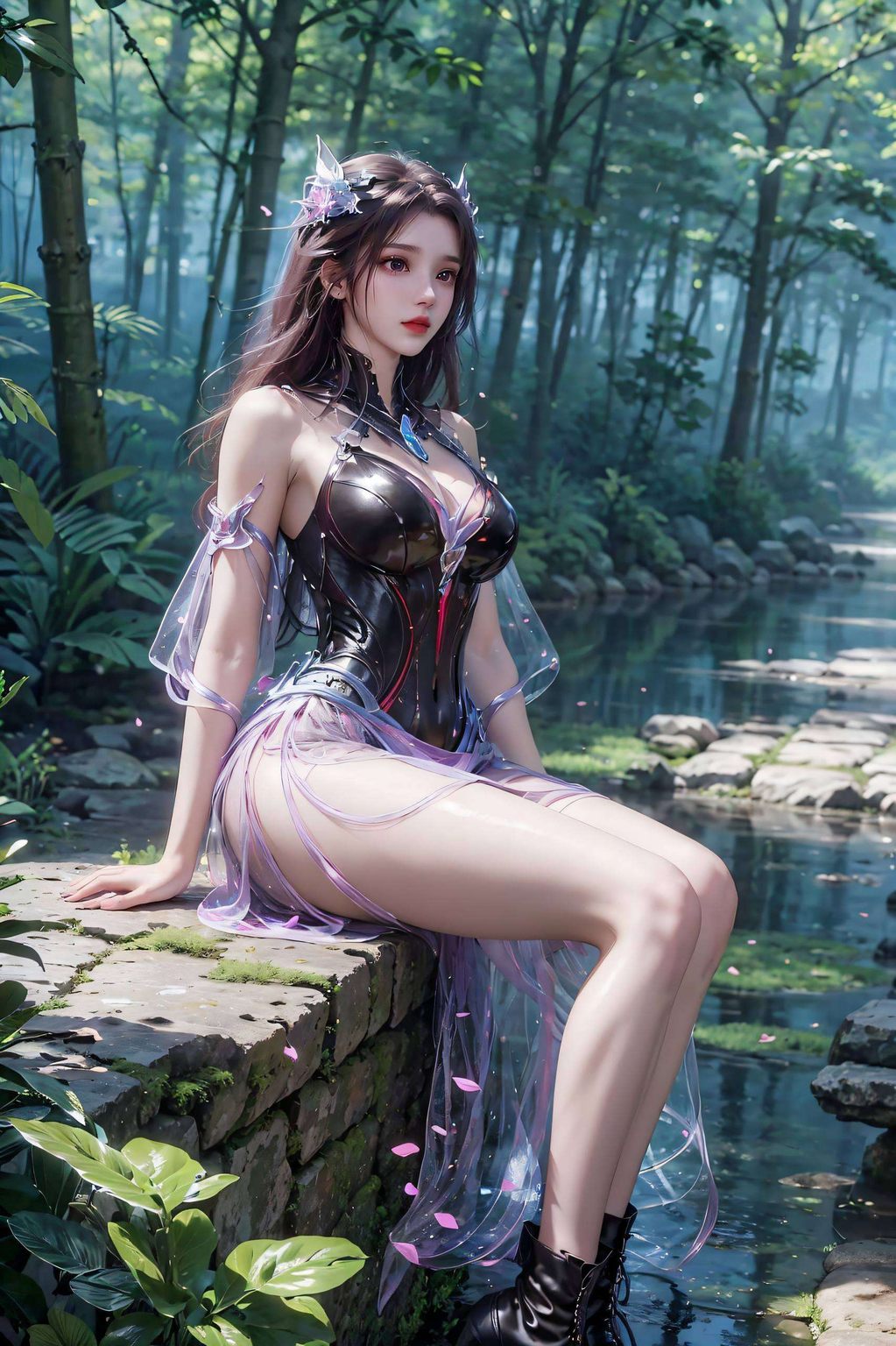 绘制出这款独一无二的漫画壁纸朱竹清轻舞于斗罗大陆的晨曦之中