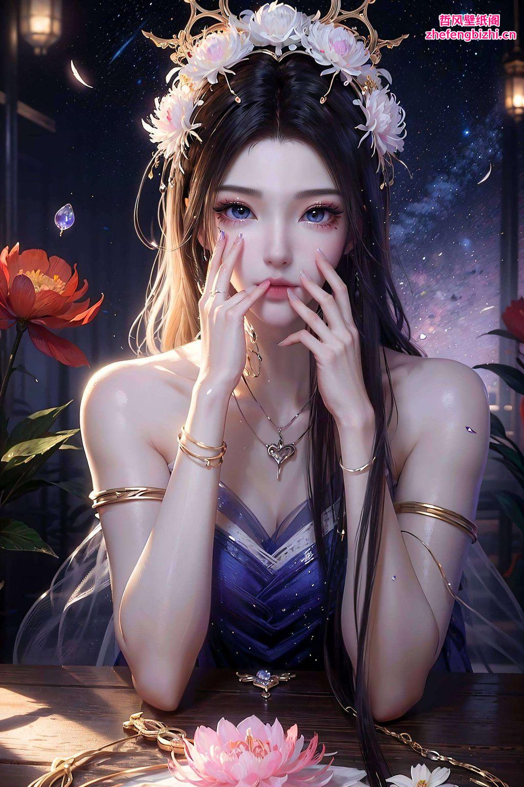 炫彩斑斓这款AI国漫女主紫灵炸裂壁纸