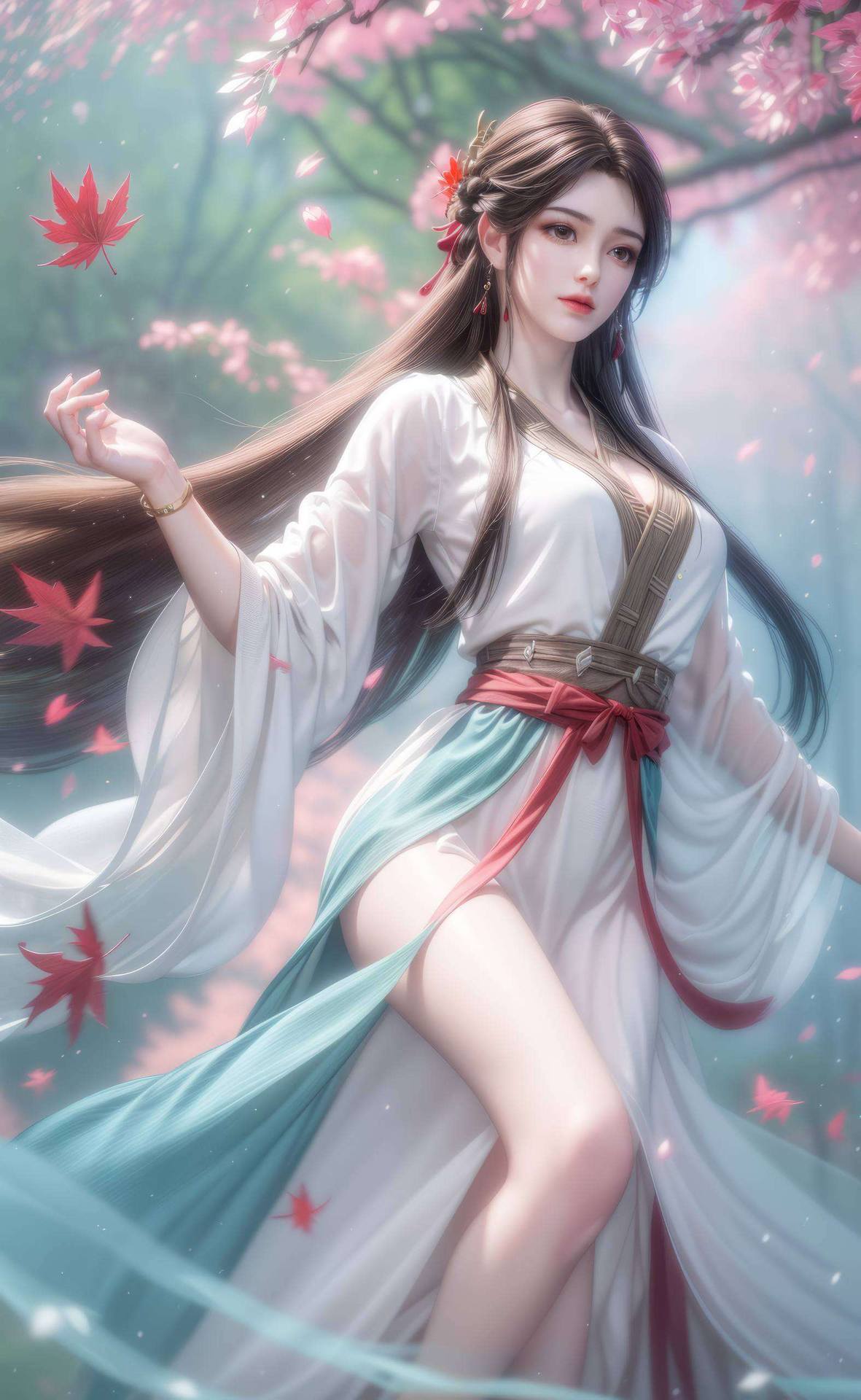 火灵儿那如火焰般热烈的身姿她是那些绚丽壁纸中的绝对女神