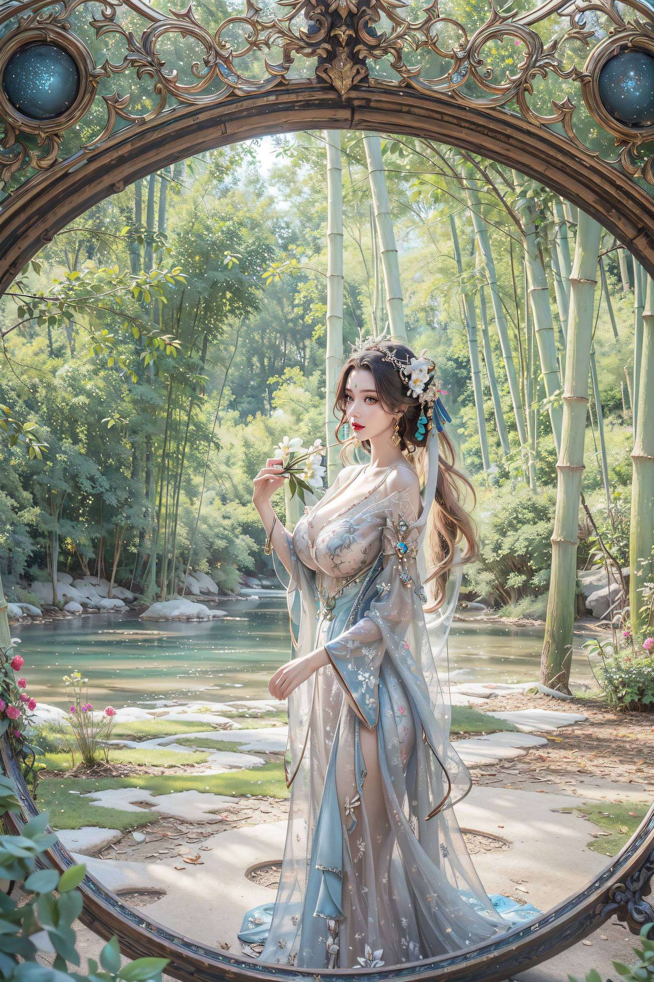 动漫美女映入眼帘犹如画中人