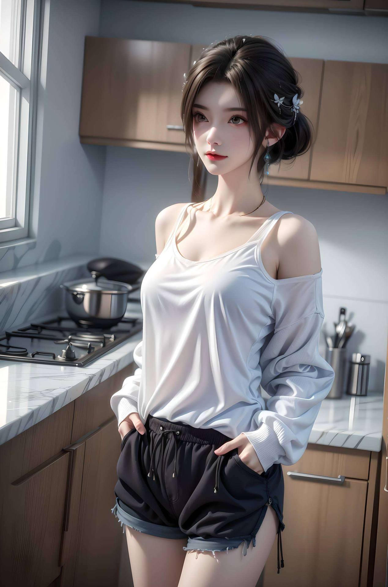 动漫美女的灵动倩影每一次触碰都是心灵的触动