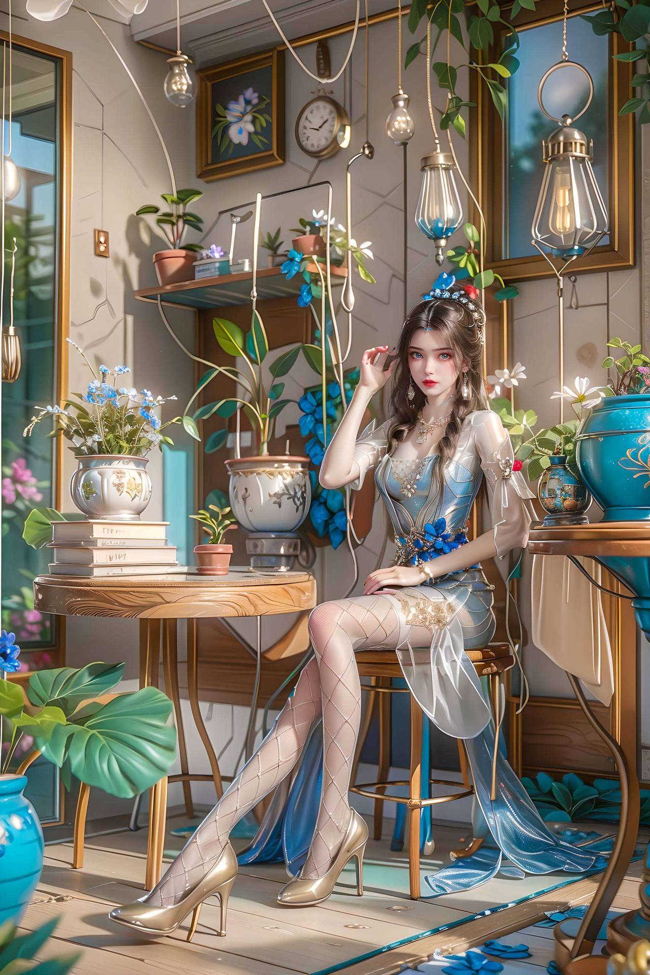 李慕婉轻柔地贴上新的壁纸每一次指尖的轻触